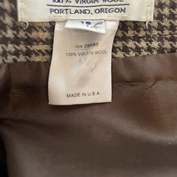 Pendleton Wool Mini Skirt in Brown Plaid, Size 16 - Picture 5 of 8